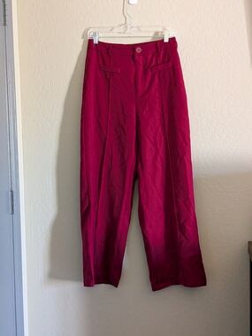 Medium SHEIN High-Rise Straight Leg Pants in Burgandy NWT